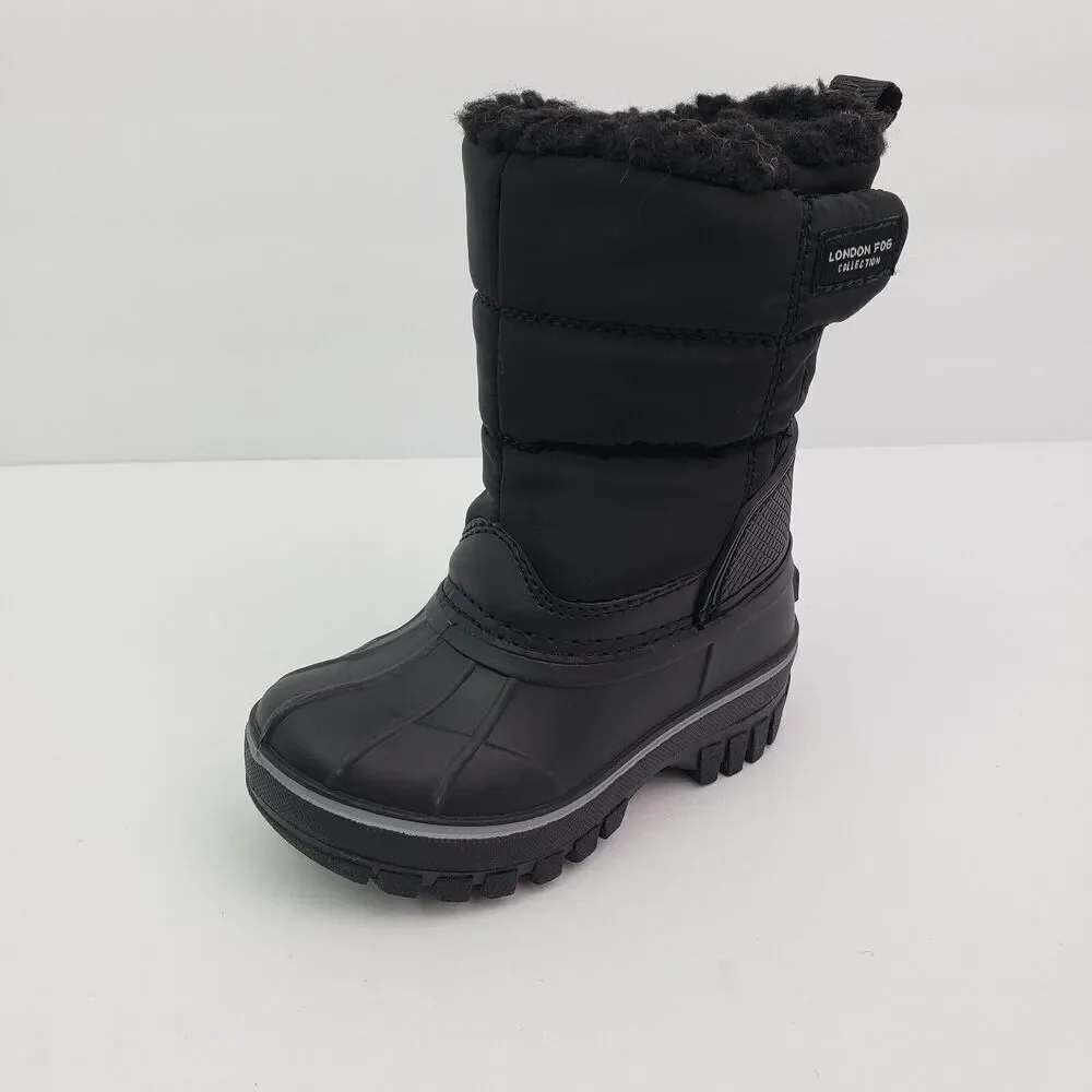 London Fog Collection Baby Toddler Size 5 Black Pull On Warm Winter Snow Boots